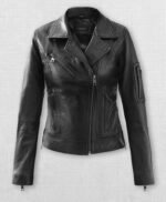 Karen Gillan Black Leather Jacket