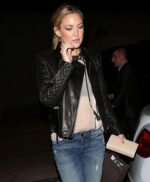 Kate Hudson Black Biker Leather Jacket