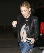 Kate Hudson Black Biker Leather Jacket