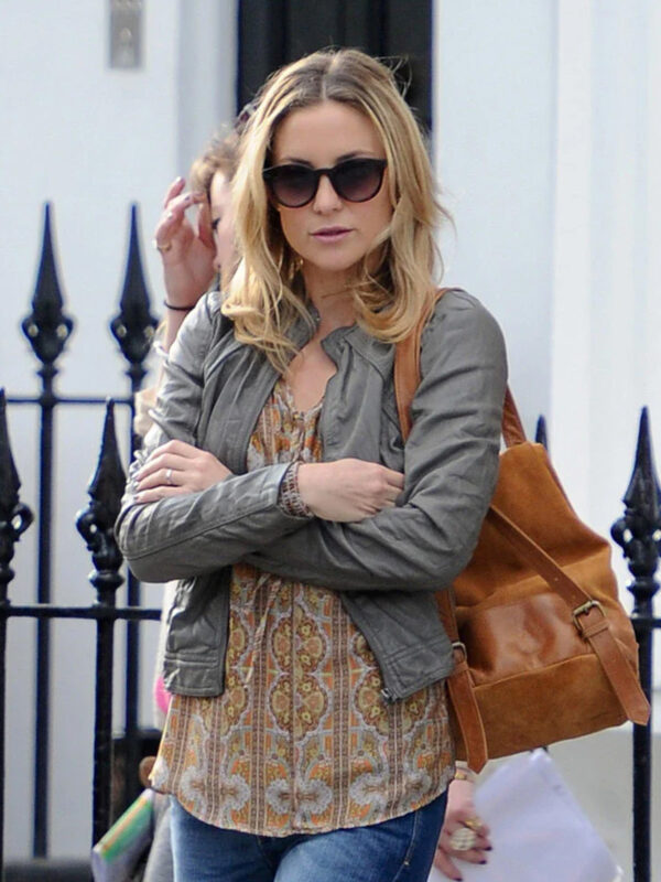 Kate Hudson Gray Leather Jacket