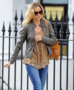 Kate Hudson Gray Leather Jacket
