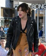 Kathryn Hahn Black Leather Jacket
