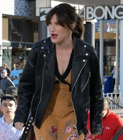 Kathryn Hahn Black Leather Jacket
