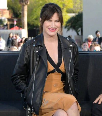Kathryn Hahn Black Leather Jacket