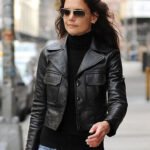 Katie Holmes Black Leather Jacket