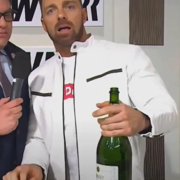 LA Knight WWE White Leather Jacket