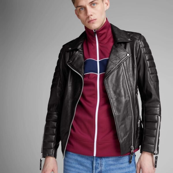 Biker Boom Sheep Napa Stylish Leather Jacket
