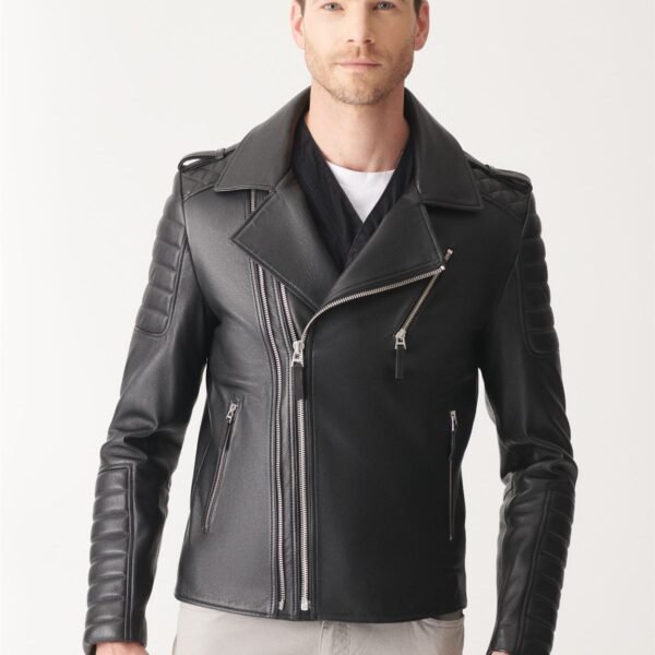 Black Biker Leather Jacket By Movie Jackets Hub