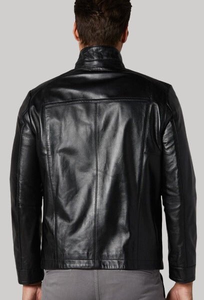 Bernie Classic Black Leather Jacket Men