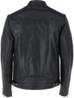 Zipped Motorcycle Style Leather Jacket