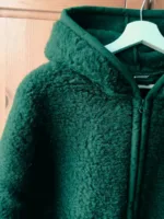 Women's Wool Bomber Jacket in Bottle Green