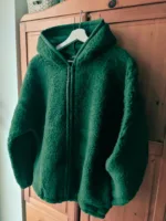 Women's Wool Bomber Jacket in Bottle Green