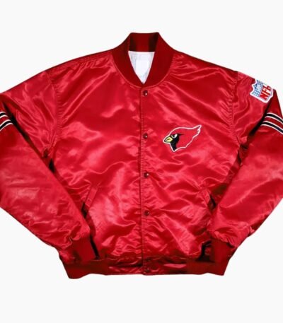 80s Arizona Cardinals Bomber Satin Red Jacket