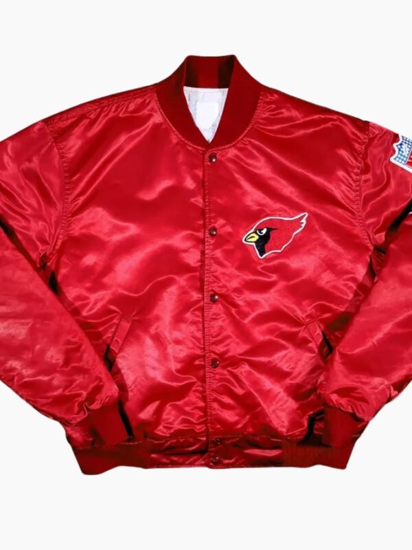 80s Arizona Cardinals Bomber Satin Red Jacket