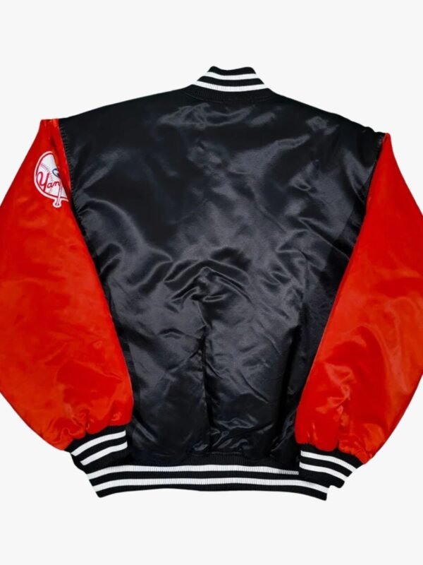 90's NY Yankees Black and Red Satin Jacket