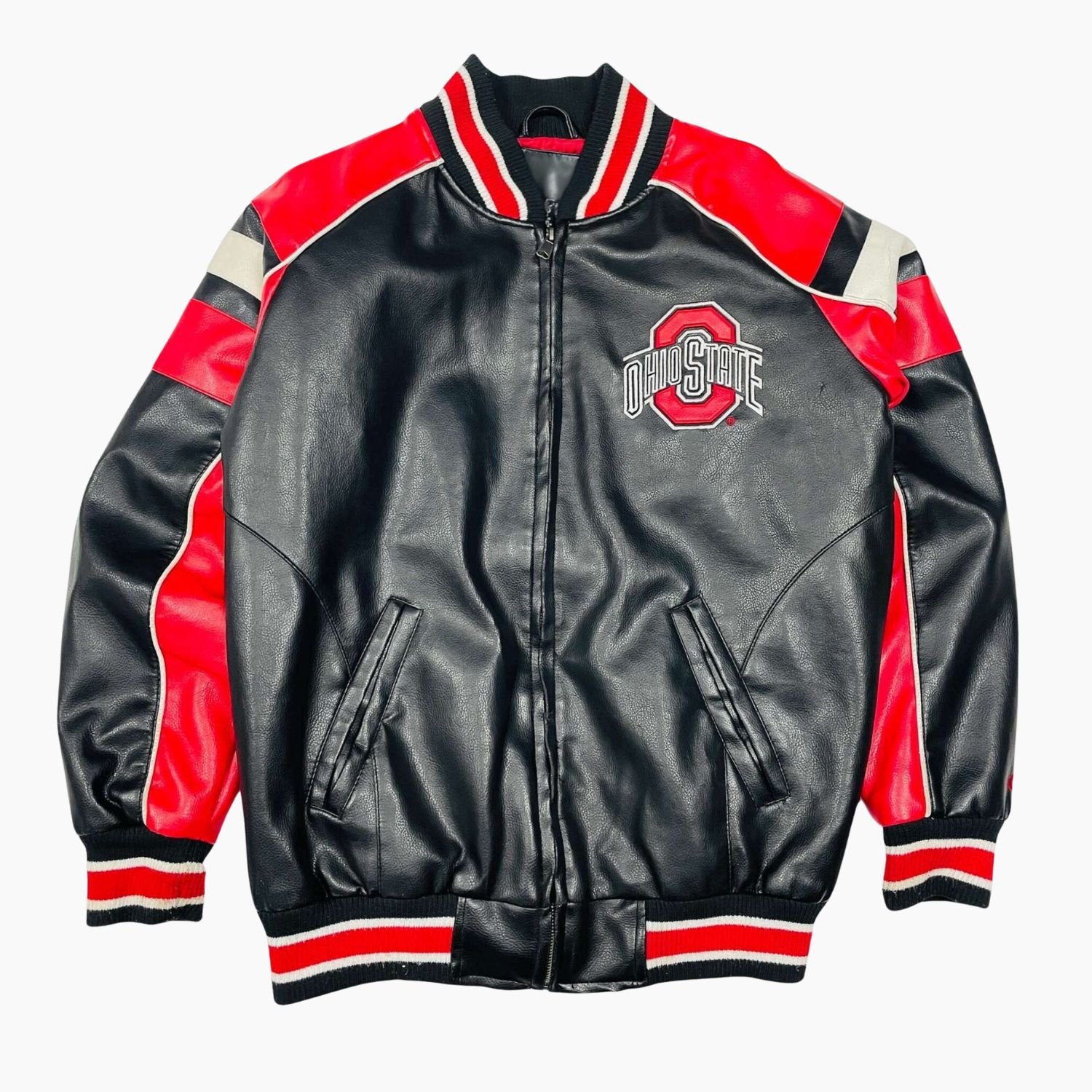 90s Vintage Ohio State Buckeyes Leather Jacket USA 90s Vintage Ohio State Buckeyes Leather Jacket USA