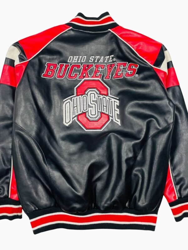 90s Vintage Ohio State Buckeyes Leather Jacket USA