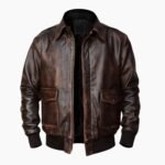 A2 Aviator Navy Distressed Brown Mens Bomber Flight Jacket
