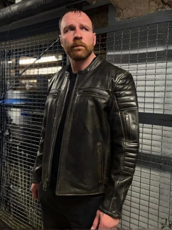 AEW Jon Moxley Returns Stylish Black Leather Jacket