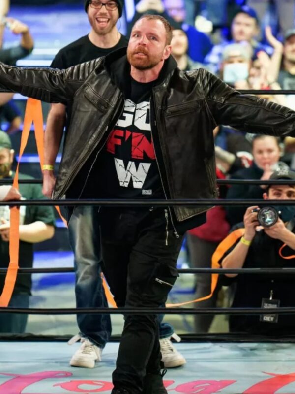 AEW Jon Moxley Returns Stylish Black Leather Jacket
