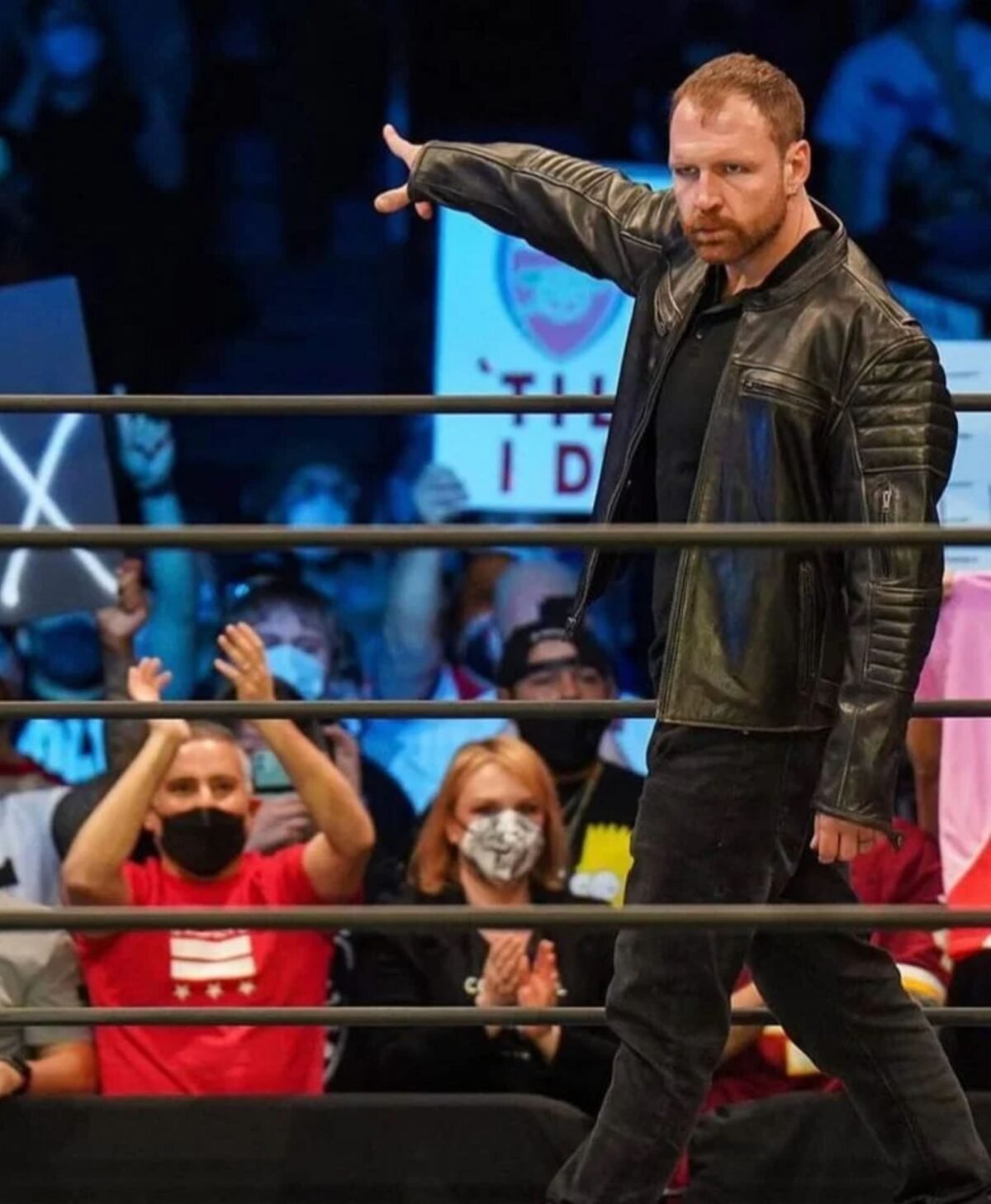 AEW Jon Moxley Returns Stylish Black Leather Jacket