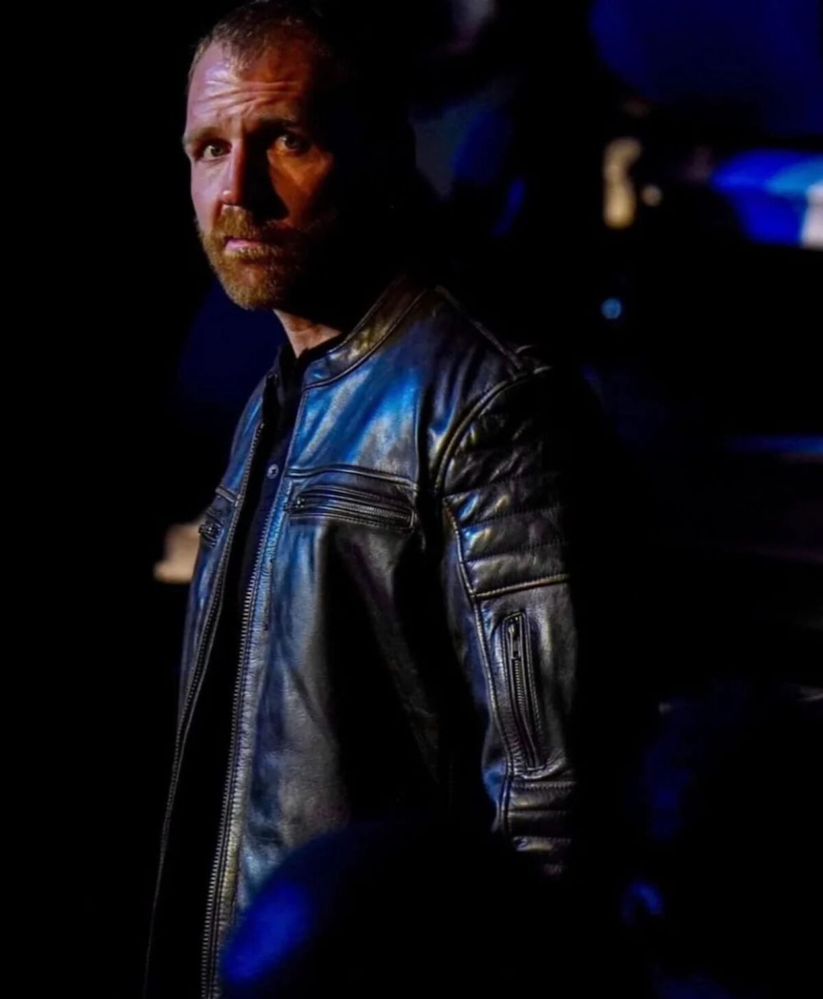 AEW Jon Moxley Returns Stylish Black Leather Jacket