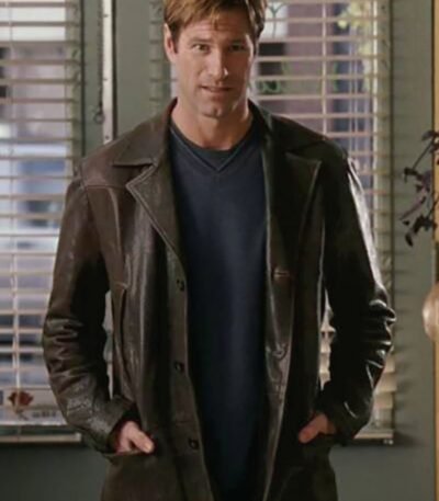 Aaron Eckhart Love Happens Leather Trench Coat