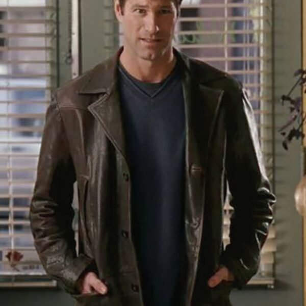 Aaron Eckhart Love Happens Leather Trench Coat
