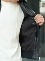 Air Force Leather Bomber Jacket Faux Fur Collar