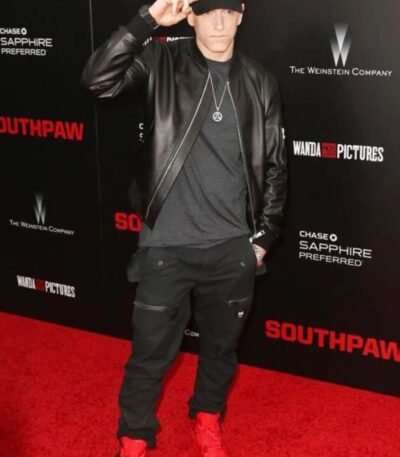 American Rapper Eminem Bomber Style Leather Jacket