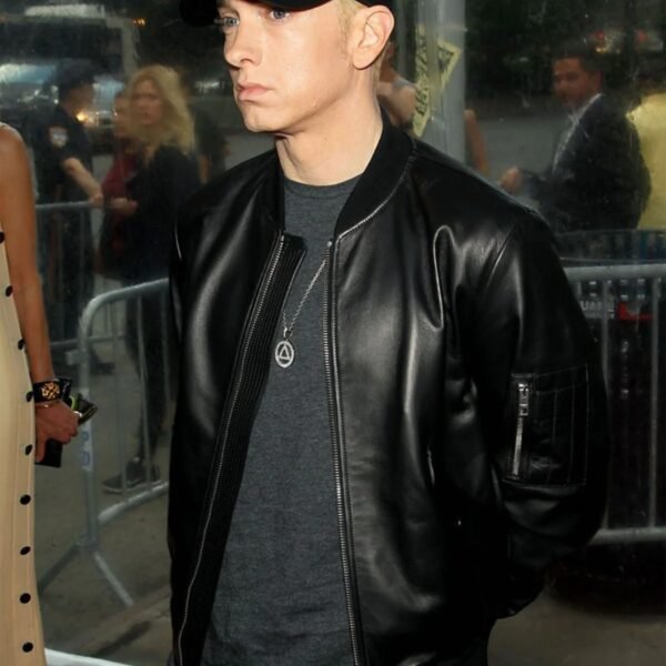 American Rapper Eminem Bomber Style Leather Jacket