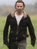 Andrew Lincoln The Walking Dead S05 Brown Leather Jacket