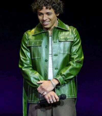 Anthony Ramos Green Leather Jacket