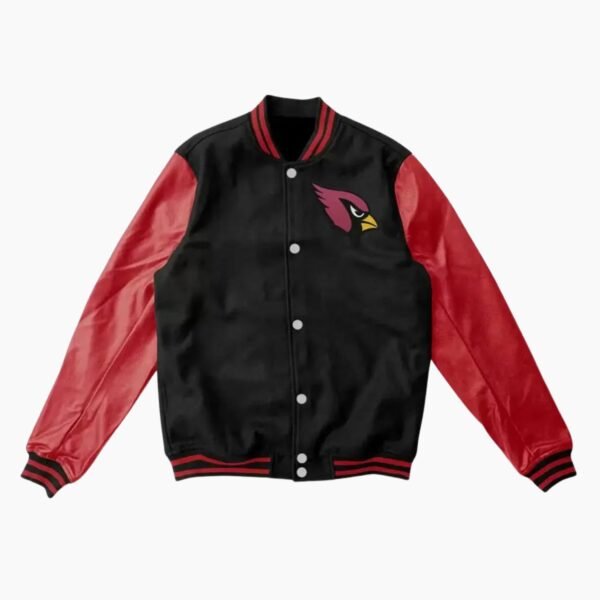 Arizona Cardinals Black and Burgundy Varsity Jacket