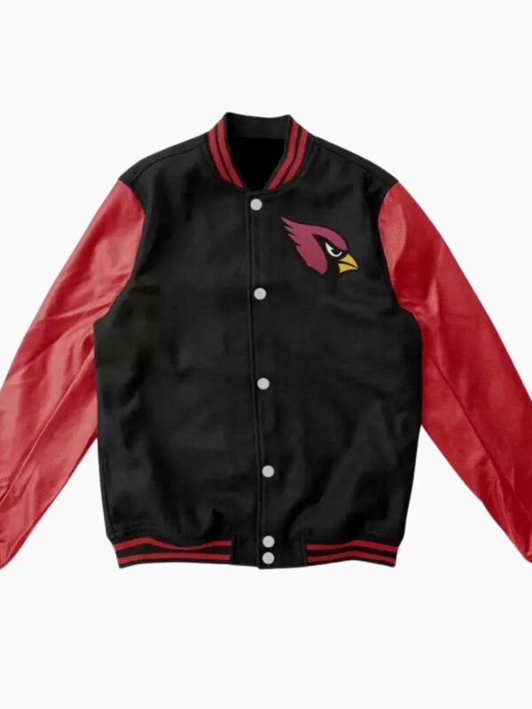 Arizona Cardinals Black and Burgundy Varsity Jacket