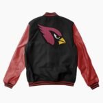 Arizona Cardinals Black and Burgundy Varsity Jacket