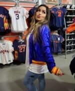 Astros Sequin Glitter Bomber Jacket