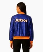 Astros Sequin Glitter Bomber Jacket