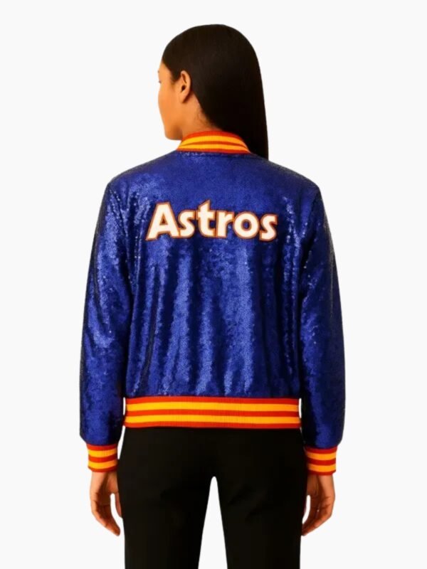 Astros Sequin Glitter Bomber Jacket