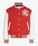 BBC Varsity Red and White Jacket