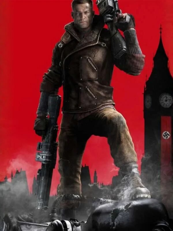 BJ Blazkowicz Wolfenstein New Order Faux Shearling Leather Jacket