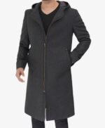 Barry Grey Wool Coat With Hood Mens