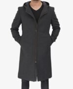 Barry Grey Wool Coat With Hood Mens