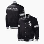 Black Chicago White Sox Midfield Satin Jacket