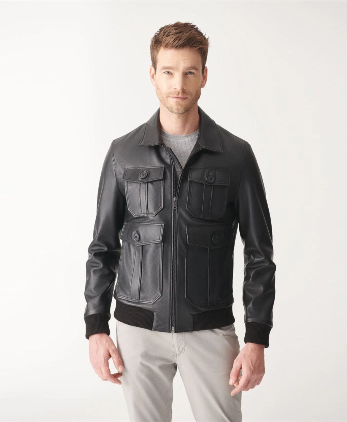 Black College Leather Jacket