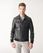 Black College Leather Jacket
