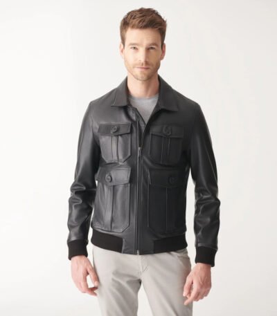 Black College Leather Jacket