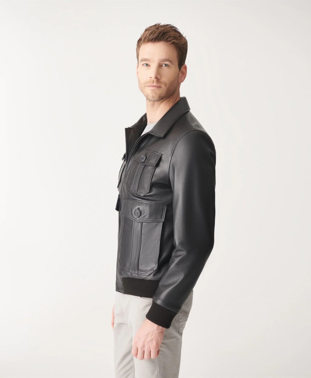 Black College Leather Jacket