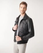 Black College Leather Jacket