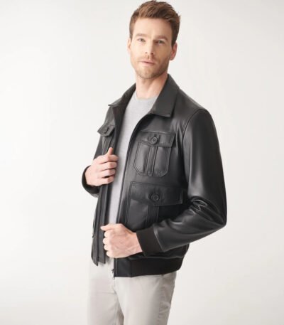 Black College Leather Jacket